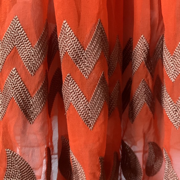 Tracy Reese Women's Silk Short Sleeve Dress Anthropologie Tangerine Flicker - Picture 5 of 9